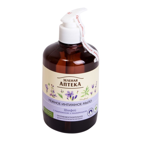 Зеленая аптека нежное интимное мыло шалфей