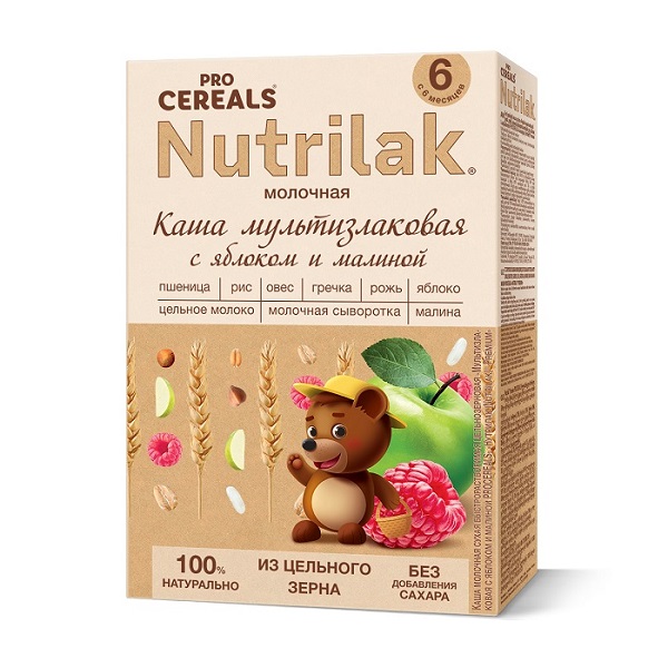 Nutrilak Procereals молочная мультизлаковая с яблоком и малиной