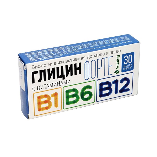 Глицин форте с витаминами в1, в6, в12