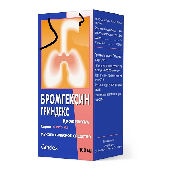 Бромгексин Гриндекс (сироп)