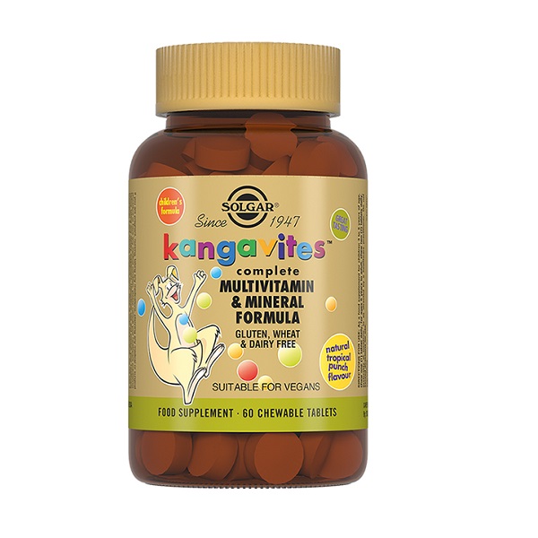 Солгар Кангавитес комплексная формула мультивитаминов и минералов со вкусом тропических фруктов