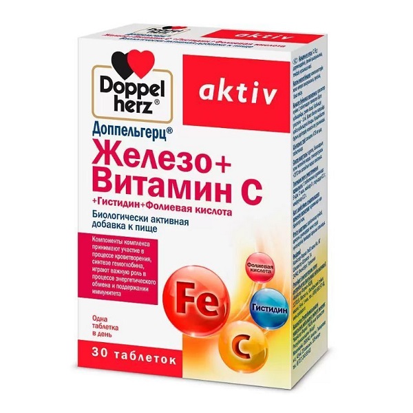 Доппельгерц актив железо + витамин с + гистидин + фолиевая кислота