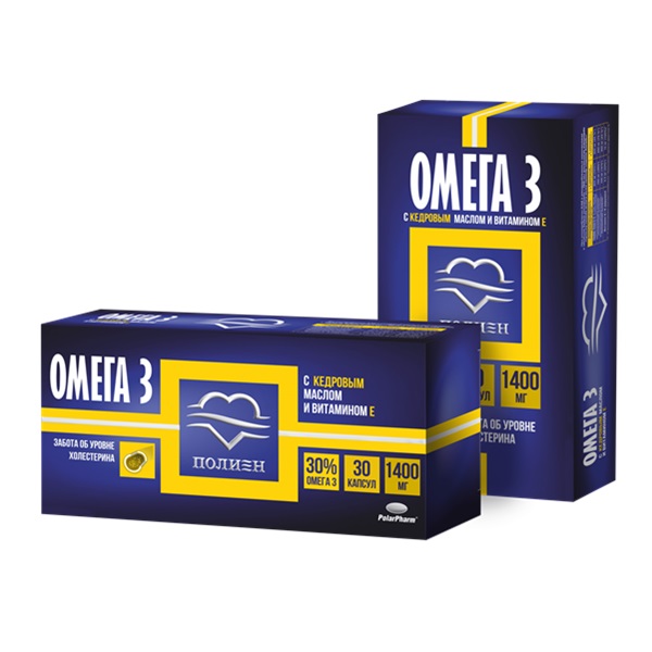 Омега-3 30% полиен с кедровым маслом и витамином е